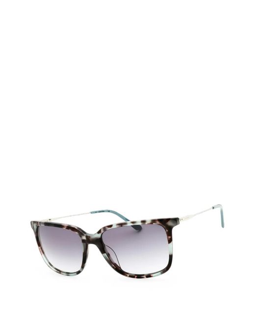 Calvin Klein Gray Tortoiseshell-Effect Rectangle-Frame Sunglasses