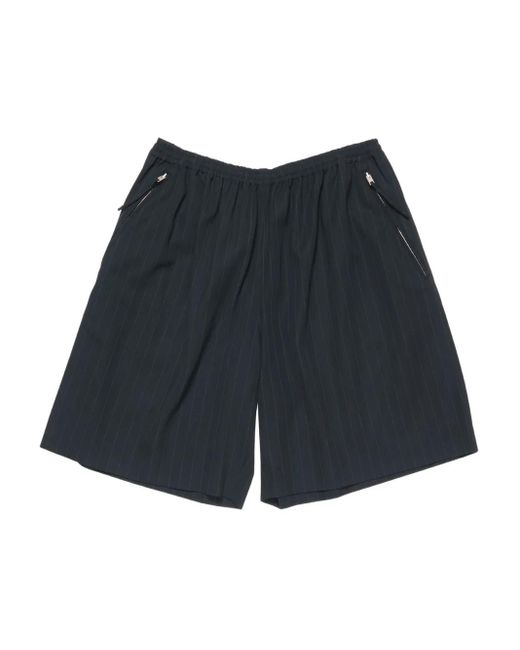 Acne Blue Pinstriped Drawstring Shorts for men
