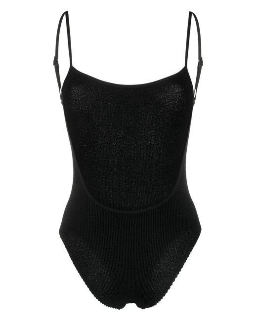 Bondeye Black Crinkled Scoop-Back Swimsuit