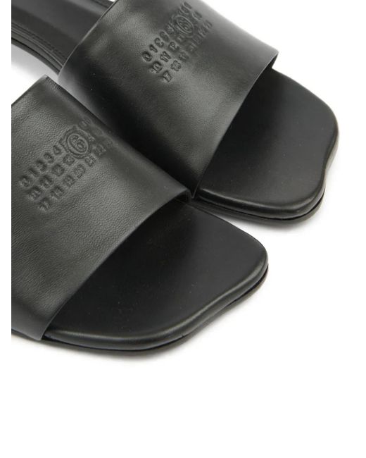 MM6 by Maison Margiela Black Mules With Numerical Graphics