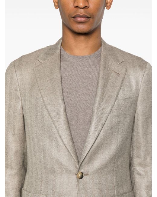 Canali Brown Herringbone Blazer for men