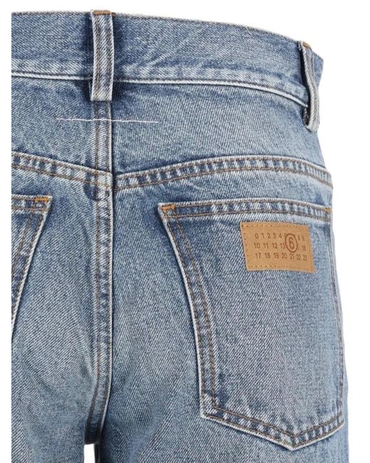 MM6 by Maison Margiela Blue Faded Straight-Leg Jeans