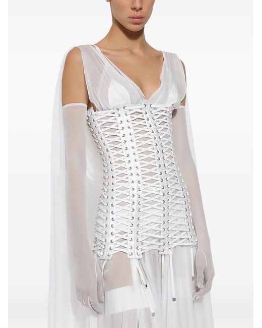 Dolce & Gabbana White Tulle Gloves