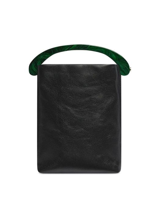 Dries Van Noten Black Micro Leather Tote Bag
