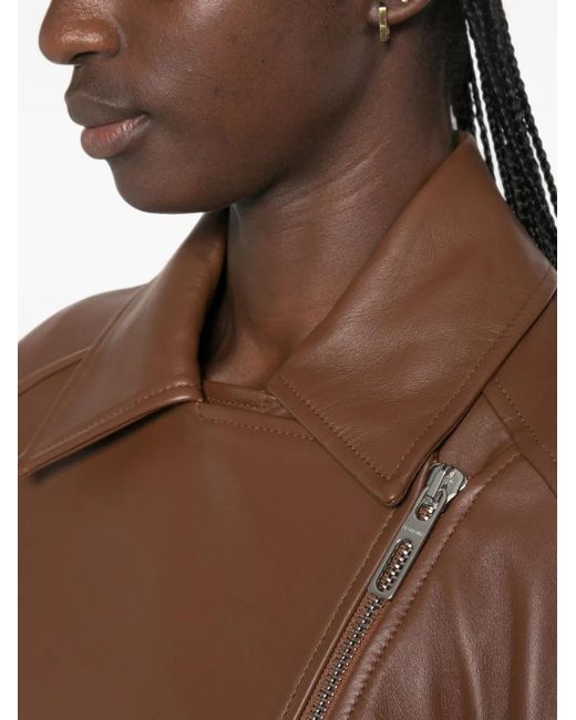 Sportmax Multicolor Fringed Cropped Leather Jacket