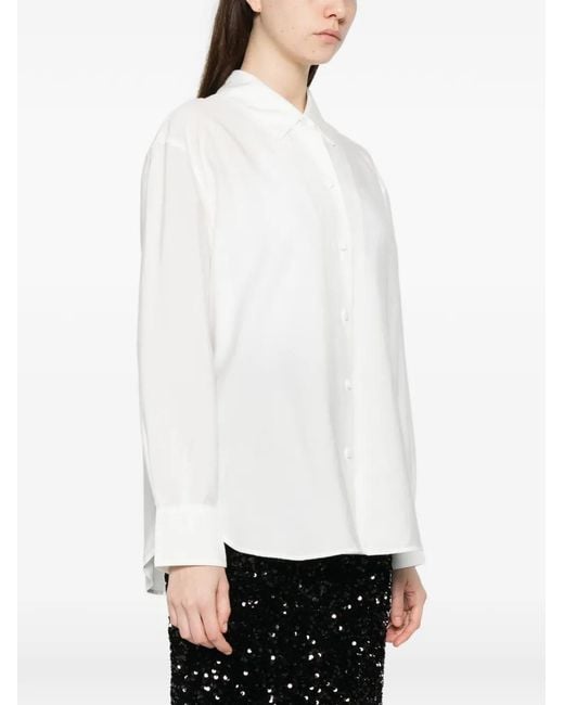 Vince White Collared Button-Fastening Shirt