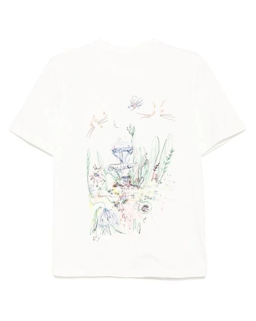 JNBY White Embroidered T-Shirt