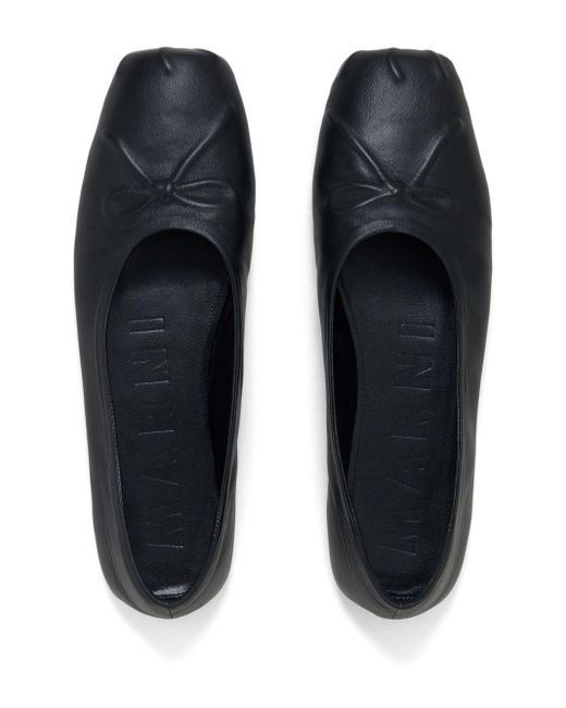Marni Black Leather Ballerina Shoes