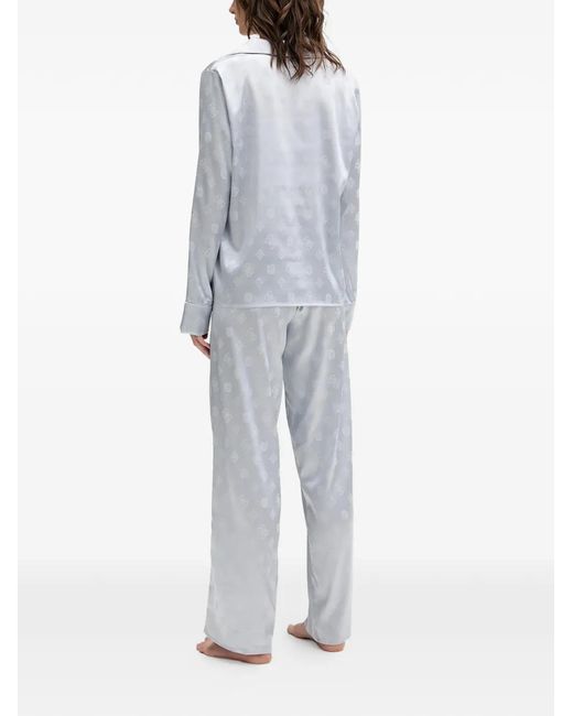 Guess Gray Sylvie Logo-Print Pocket Pajamas