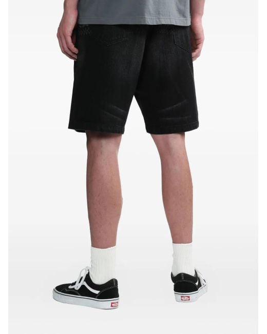 Neighborhood Black Patterned Denim Shorts for men