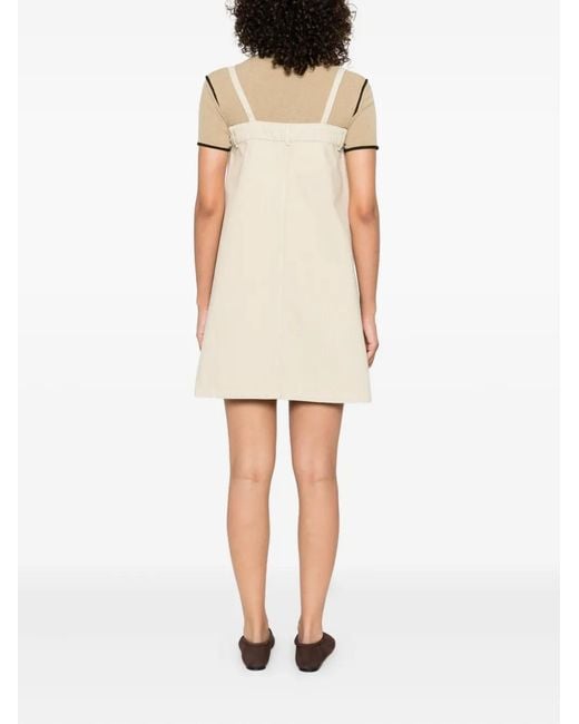 Nanushka Natural Button-Front Sleeveless Mini Dress