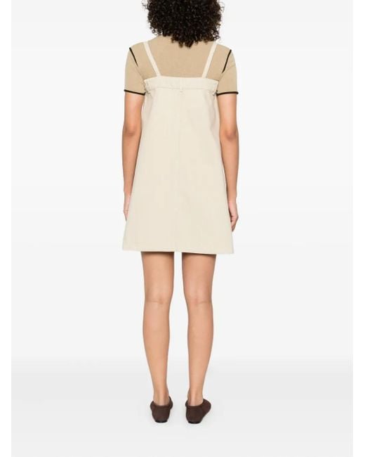 Nanushka Natural Button-Front Sleeveless Mini Dress