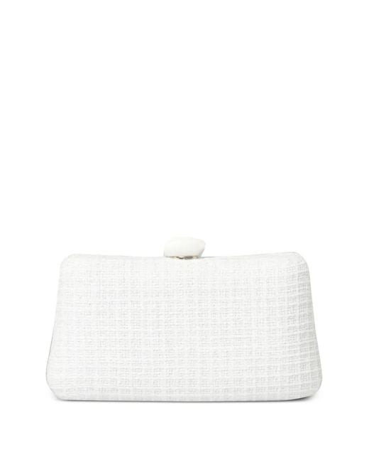 Twentyfourhaitch White Citara Tweed-Effect Clutch Bag