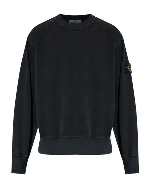 Stone Island Men's Blue Compass-Badge Crew-Neck Sweatshirt