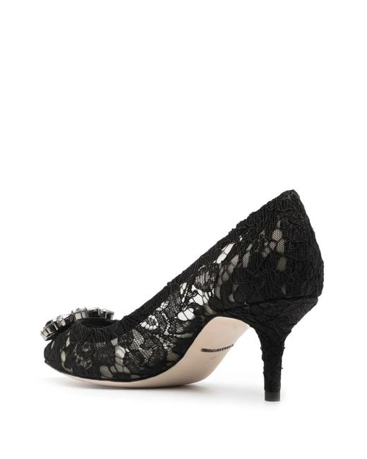 Dolce & Gabbana Black Bellucci Taormina Lace Pumps