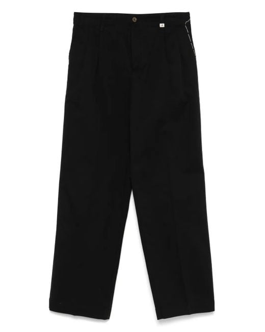 Myths Black Pleat-Detailed Trousers for men