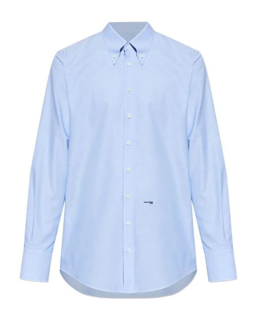 Camisa Con Botones DSquared² de hombre de color Blue
