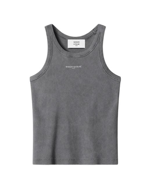 Top Con Logo Estampado Maison Kitsuné de color Gray