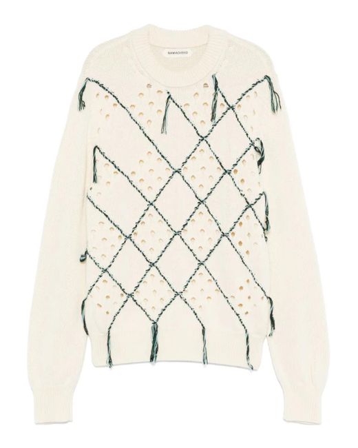 Maglione Girocollo A Intarsi di NAMACHEKO in Natural da Uomo