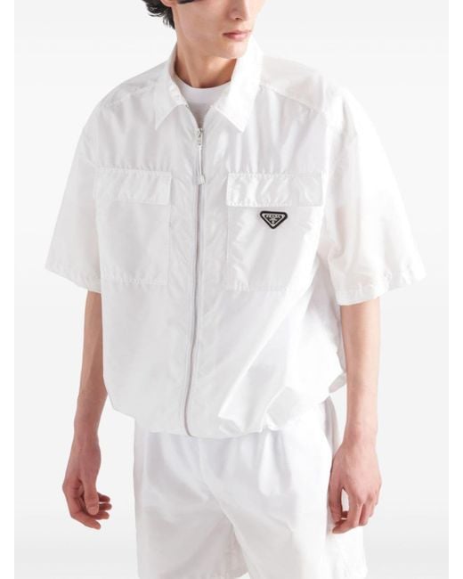 Prada Shirtjack Met Logo in het White voor heren