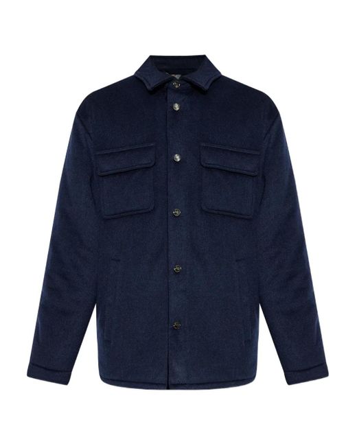 メンズ Etro パッチポケット カシミアジャケット Blue