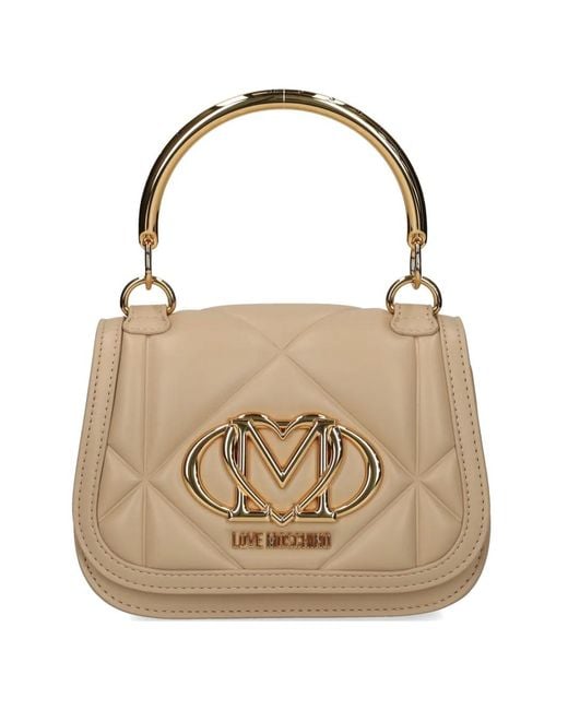 Love Moschino Natural Quilted Logo Tote Bag