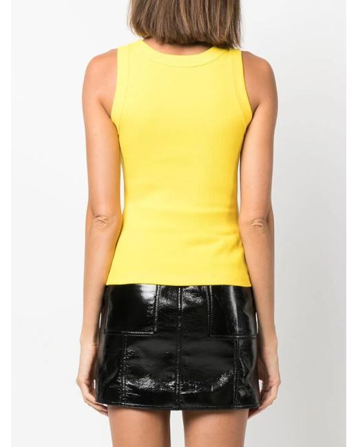 Styland Yellow Organic-Cotton Vest-Top