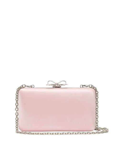 Self-Portrait Pink Bow-Detail Clutch Bag