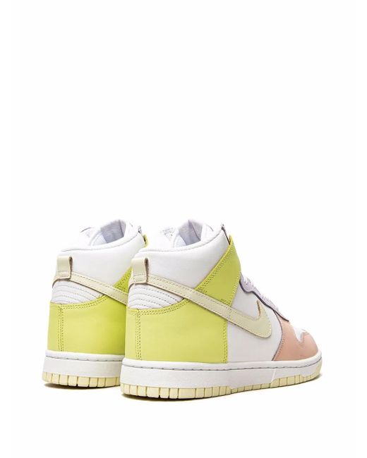 Nike White Dunk High "Lemon Twist" Sneakers