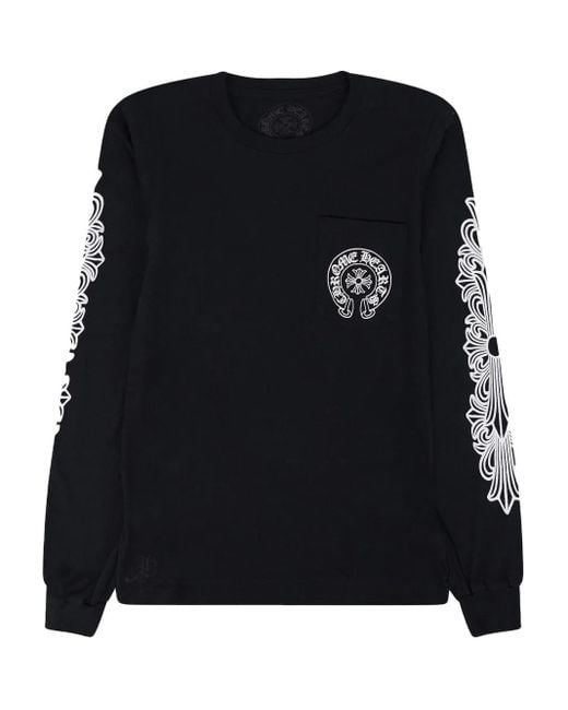 Chrome Hearts Horseshoe-Logo Long-Sleeve T-Shirt in Black for Men
