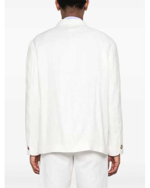 Lardini White Twill Shirt Jacket for men