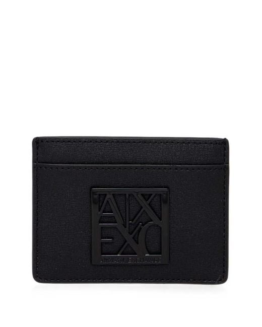 ARMANI EXCHANGE Black Logo-Plaque Cardholder