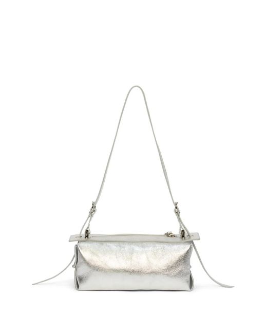 MSGM White Cylinder Strap Shoulder Bag