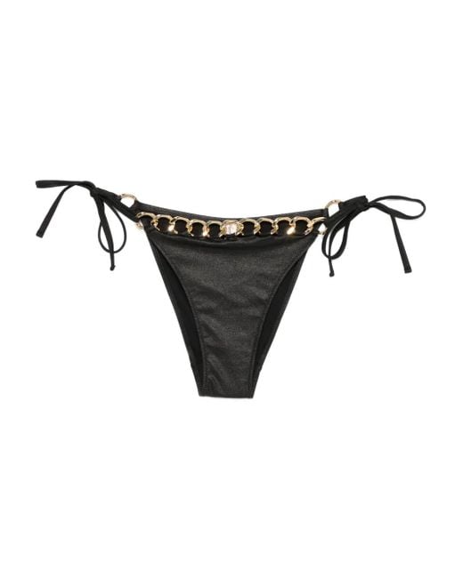 Agent Provocateur Black Chain-Embellished Bikini Bottom
