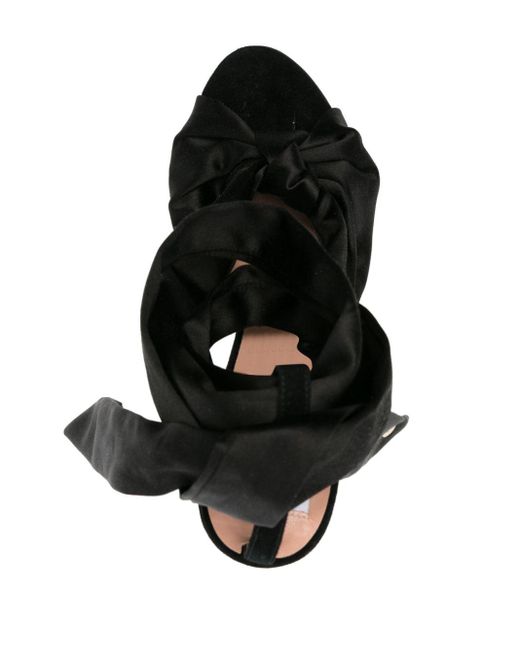 Moschino Black Knot-detailing Satin Sandals