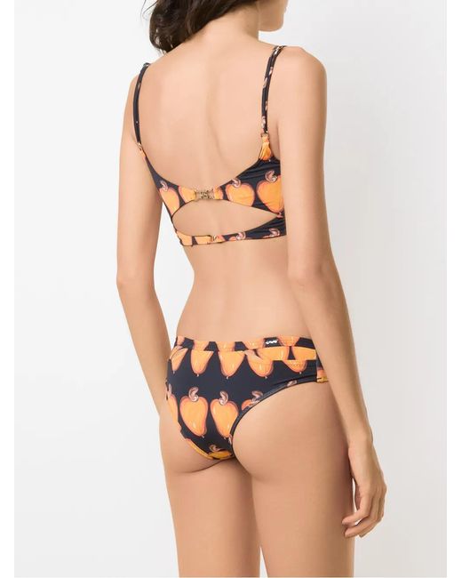 Amir Slama Brown Printed Bikini Set