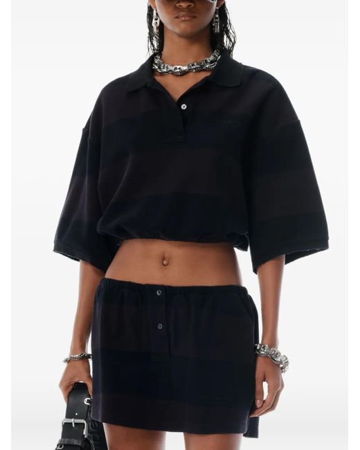 Alexander Wang Blue Cropped Polo Shirt