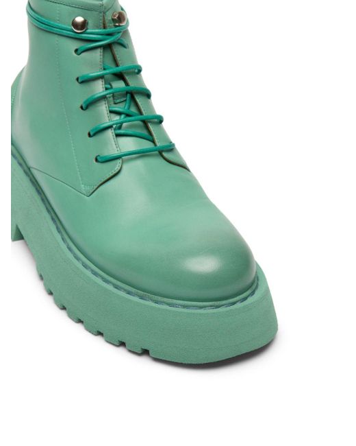 Marsèll Green Micarro Leather Ankle Boots