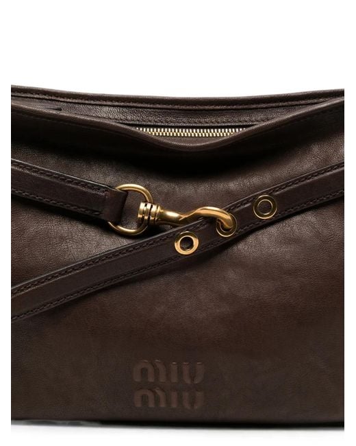 Miu Miu Black Aventure Leather Tote Bag