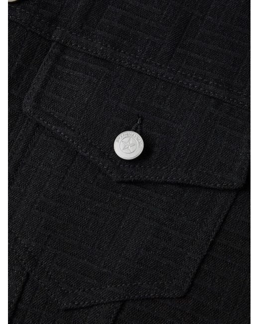 Shanghai Tang Black Textured Denim Jacket for men