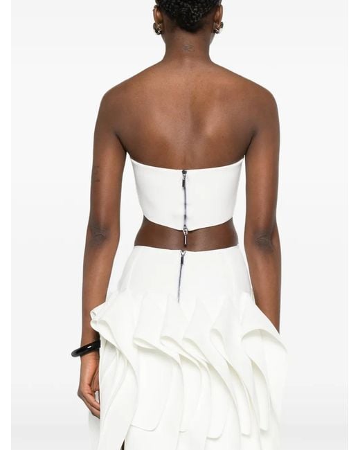 Maticevski White Zip Strapless Top