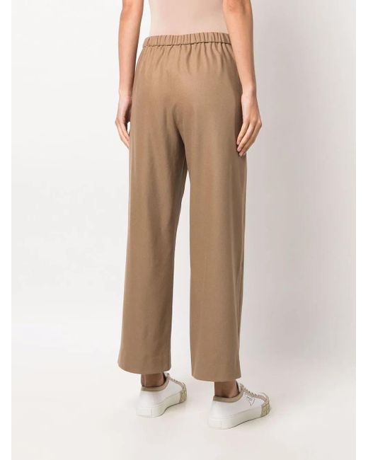 Max Mara Brown Drawstring-Waist Trousers