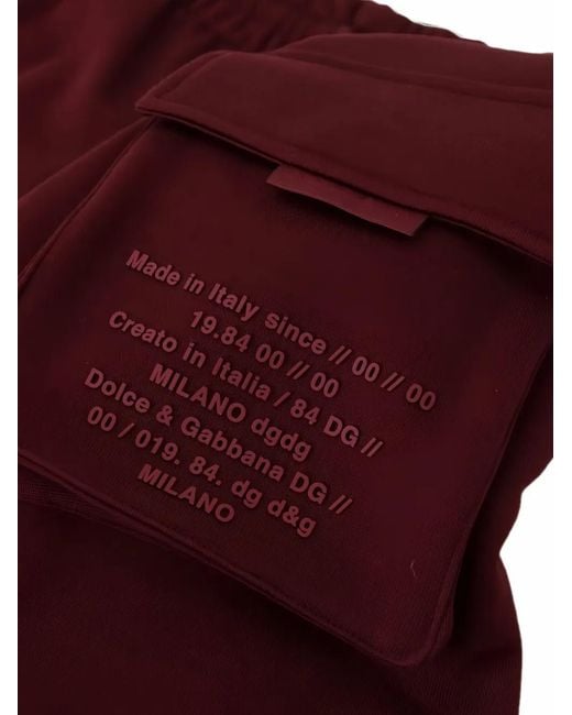 Dolce & Gabbana Purple Logo-Print Cargo Shorts for men