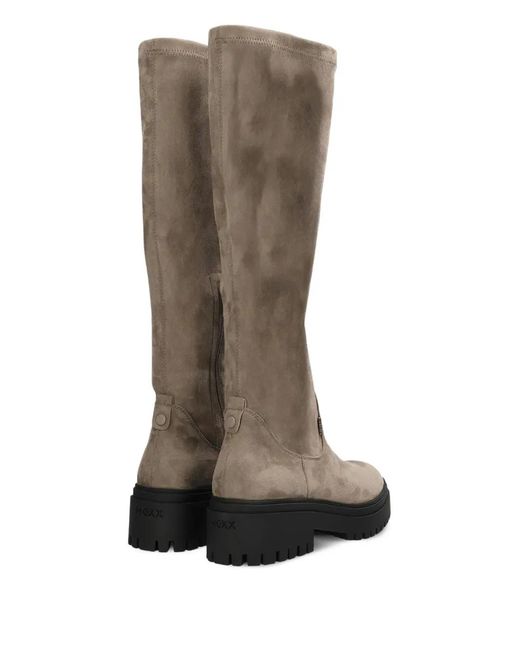 Mexx Brown Lug-Sole Tall Boots