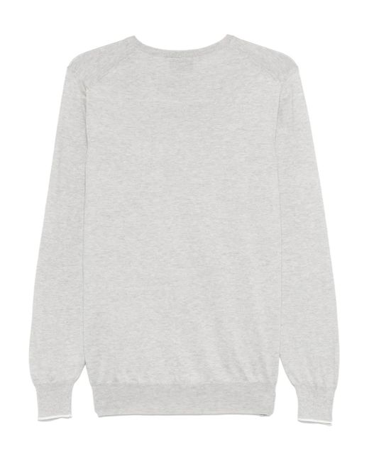 D4.0 White Crew-Neck Sweater for men