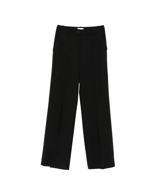P.A.R.O.S.H. Black Pressed-Crease Straight-Leg Trousers