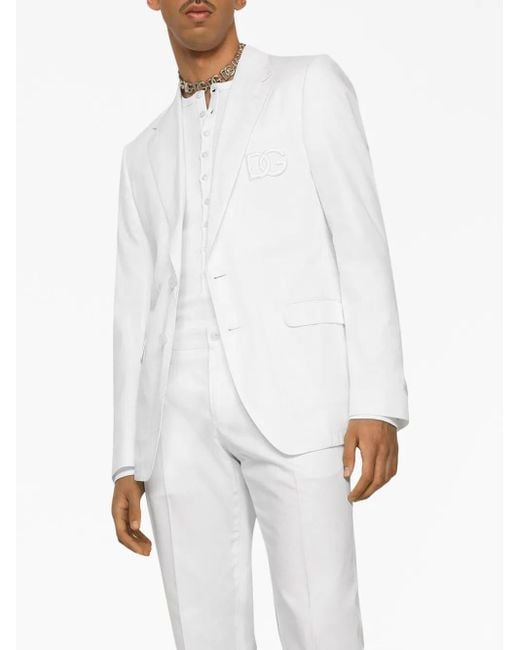 Dolce & Gabbana White Long-Sleeve Button-Fastening Top for men