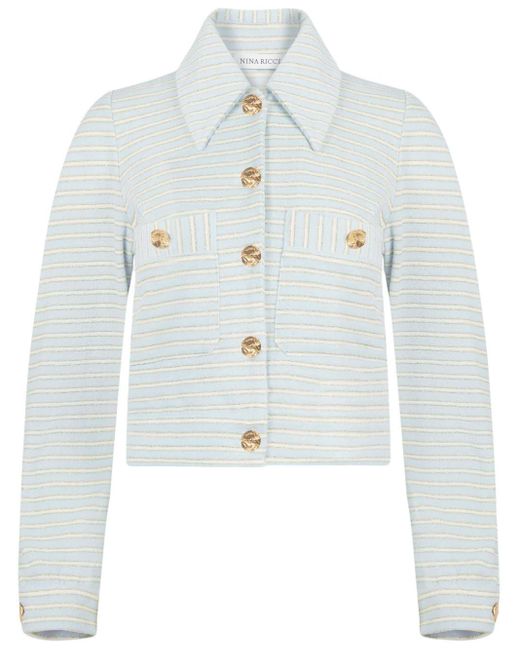 Nina Ricci Blue Striped Cotton Jacket