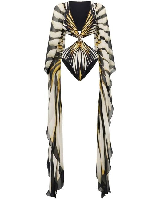Roberto Cavalli Black Ray Of Cut-Out Swimsuit