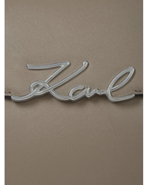 Karl Lagerfeld Gray K/Signature Elongated Shoulder Bag